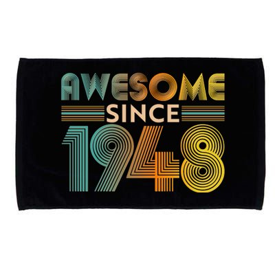 Retro Vintage Awesome Since 1948 Birthday Microfiber Hand Towel