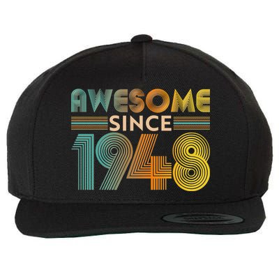 Retro Vintage Awesome Since 1948 Birthday Wool Snapback Cap