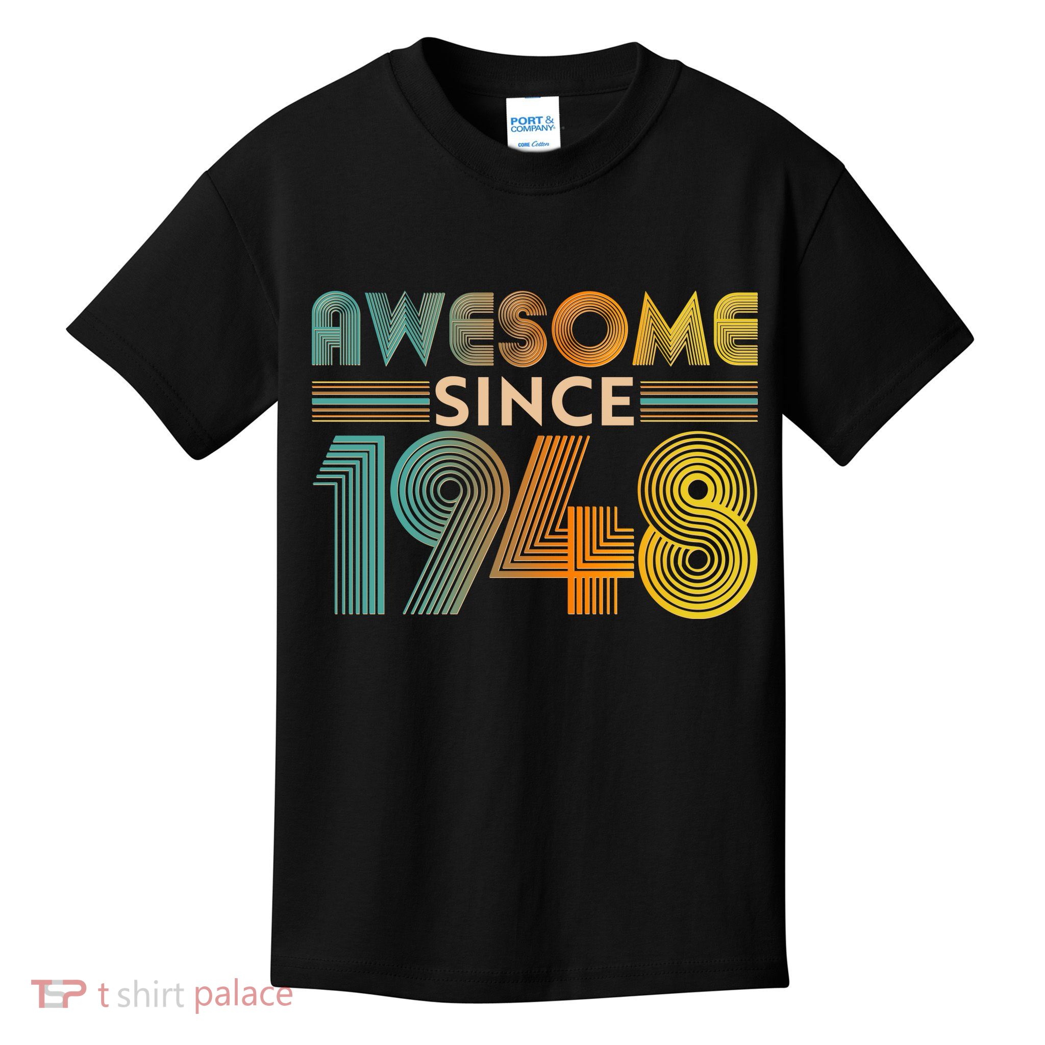 Retro Vintage Awesome Since 1948 Birthday Kids T-Shirt