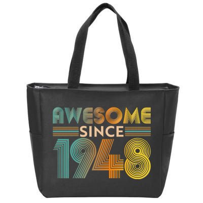Retro Vintage Awesome Since 1948 Birthday Zip Tote Bag