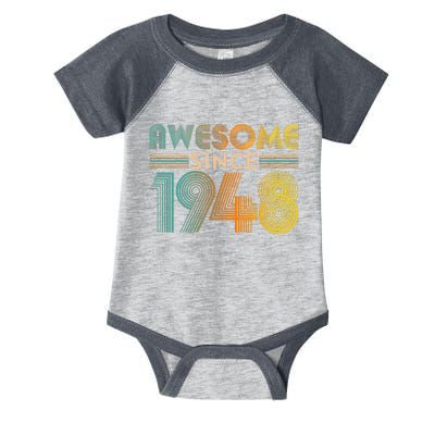 Retro Vintage Awesome Since 1948 Birthday Infant Baby Jersey Bodysuit