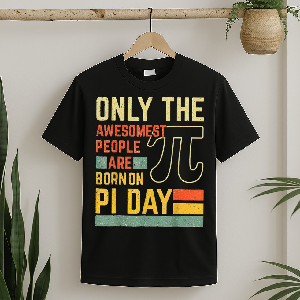 Retro Vintage Awesome People Born Birth On Pi Day teachers T-Shirt