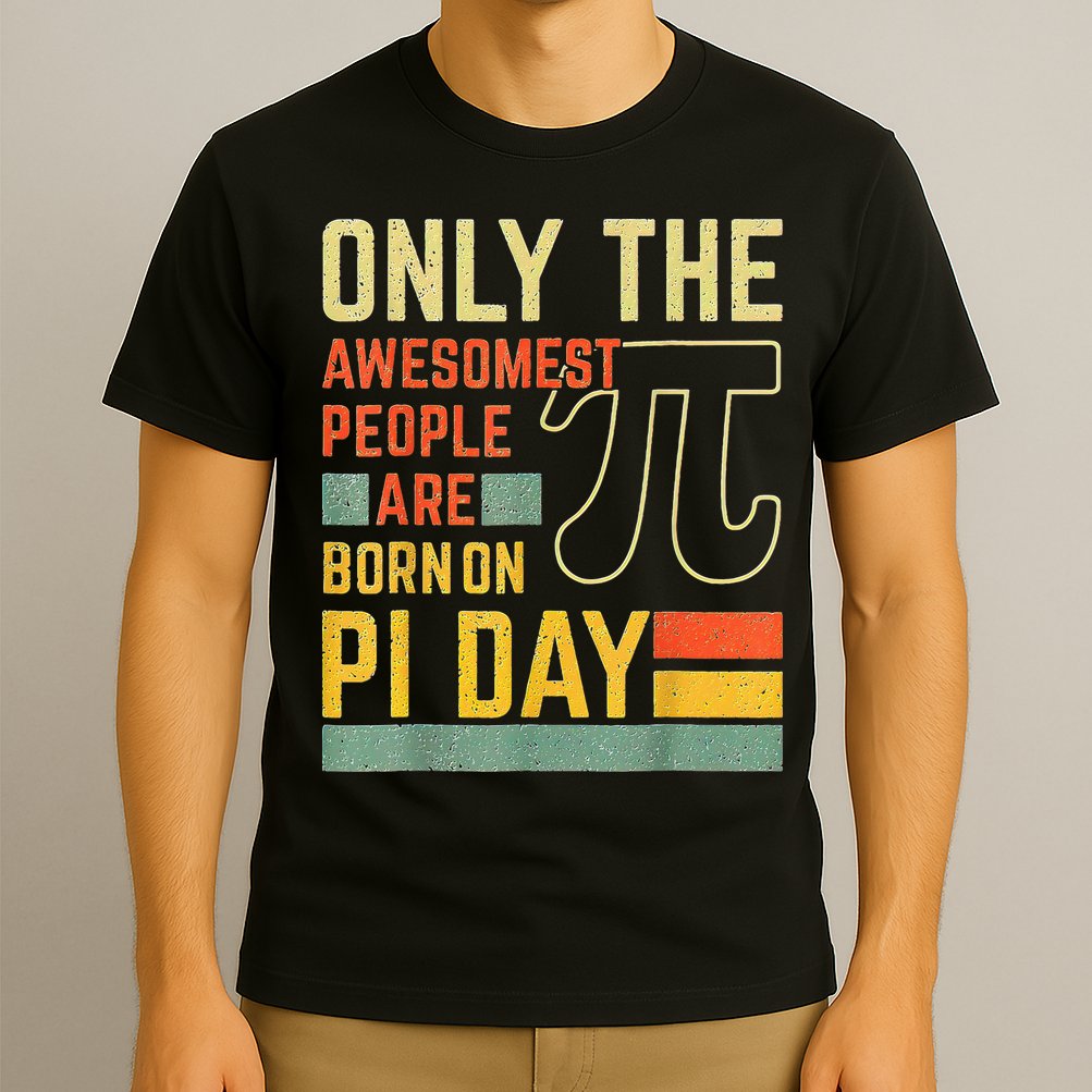 Retro Vintage Awesome People Born Birth On Pi Day teachers T-Shirt