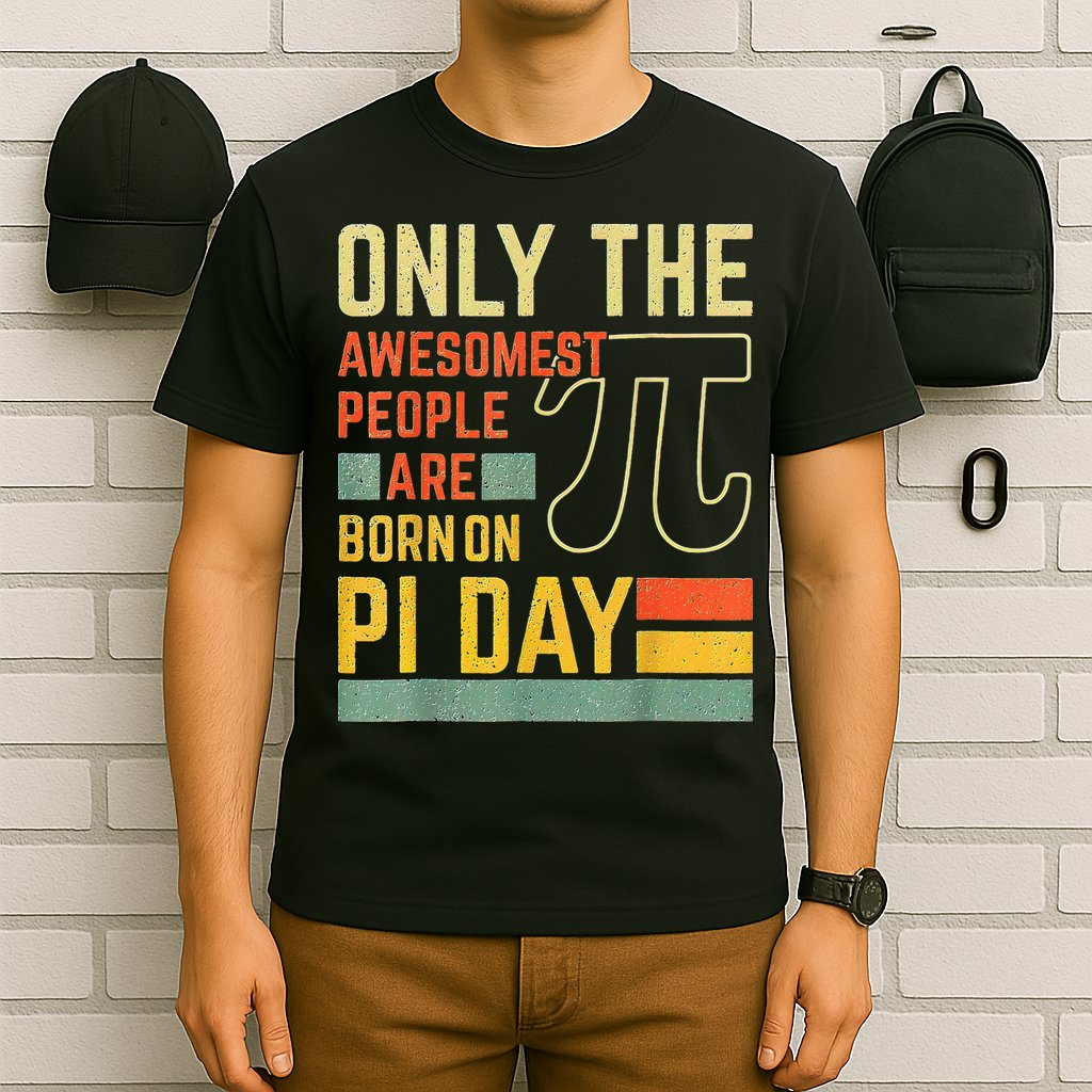Retro Vintage Awesome People Born Birth On Pi Day teachers T-Shirt