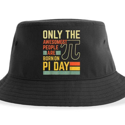 Retro Vintage Awesome People Born Birth On Pi Day teachers Sustainable Bucket Hat