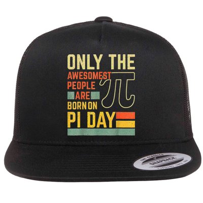 Retro Vintage Awesome People Born Birth On Pi Day teachers Flatbill Hat