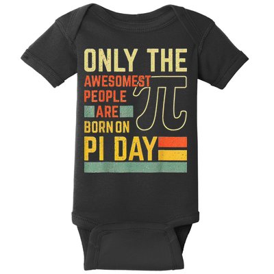 Retro Vintage Awesome People Born Birth On Pi Day teachers Baby Bodysuit