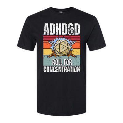 Retro Vintage Adhd&D Roll For Concentration Funny Gamer Softstyle® CVC T-Shirt