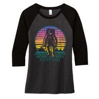 Retro Vintage Astronaut Spaceman Universe Planets Galaxy Women's Tri-Blend 3/4-Sleeve Raglan Shirt