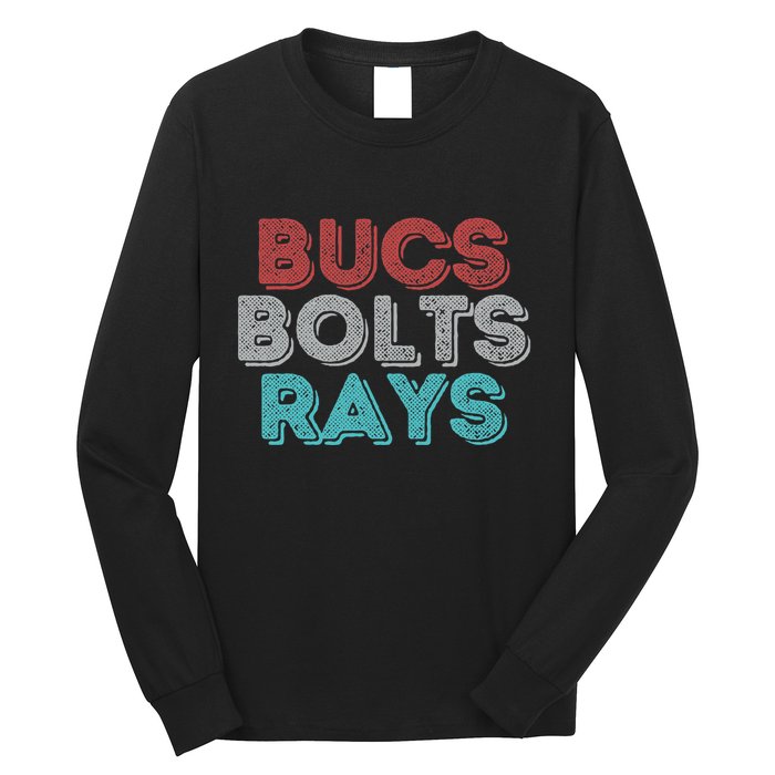 Retro Vintage Bucs Bolts Rays Long Sleeve Shirt