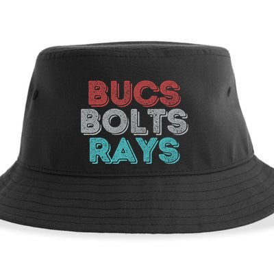 Retro Vintage Bucs Bolts Rays Sustainable Bucket Hat