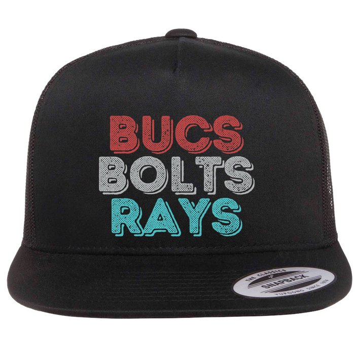 Retro Vintage Bucs Bolts Rays Flatbill Hat
