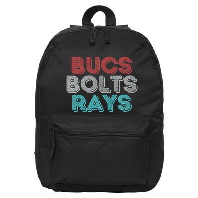 Retro Vintage Bucs Bolts Rays 16 in Basic Backpack