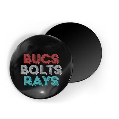 Retro Vintage Bucs Bolts Rays Magnet