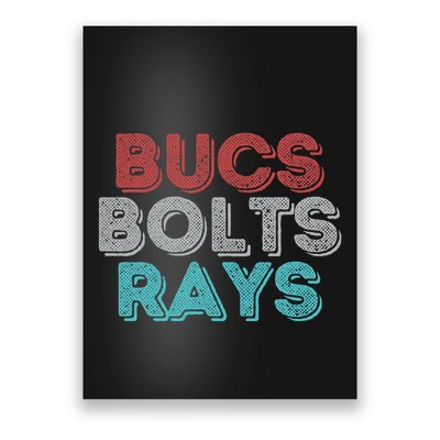 Retro Vintage Bucs Bolts Rays Poster