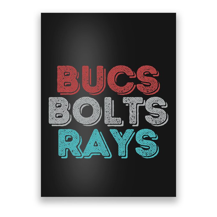 Retro Vintage Bucs Bolts Rays Poster