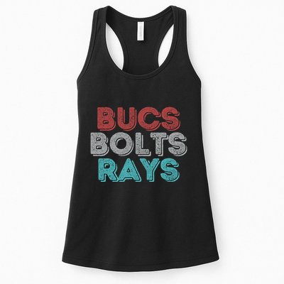 Retro Vintage Bucs Bolts Rays Womens Tank Top