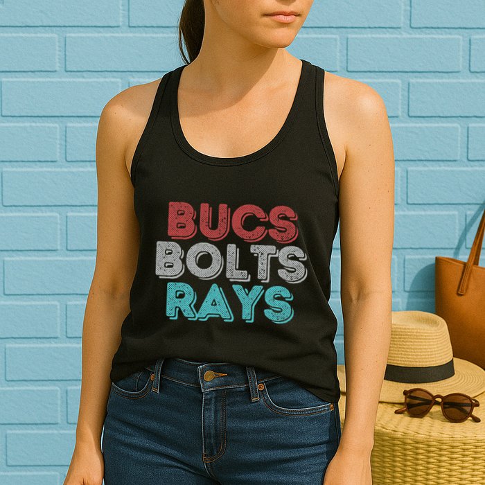 Retro Vintage Bucs Bolts Rays Womens Tank Top