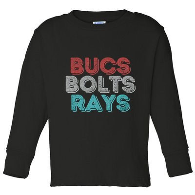 Retro Vintage Bucs Bolts Rays Toddler Long Sleeve Shirt