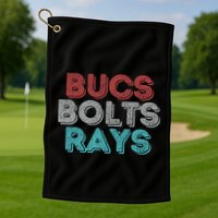 Retro Vintage Bucs Bolts Rays Golf Towel