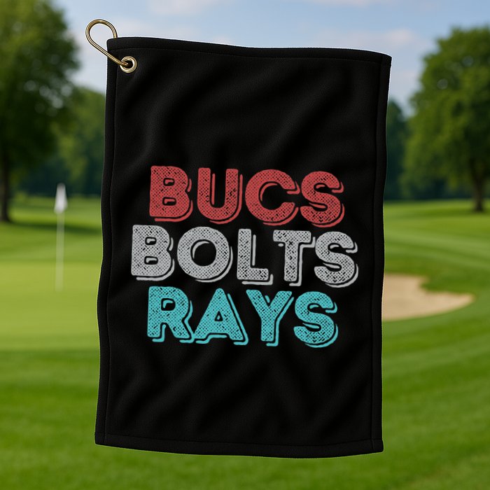 Retro Vintage Bucs Bolts Rays Golf Towel