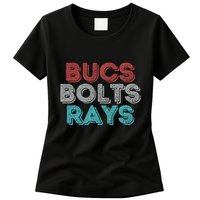 Retro Vintage Bucs Bolts Rays Womens T-Shirt