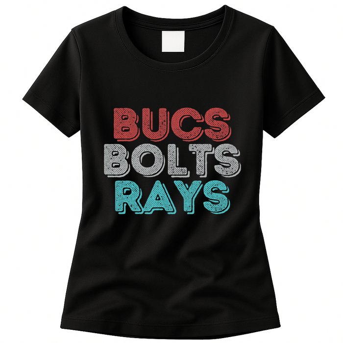 Retro Vintage Bucs Bolts Rays Womens T-Shirt