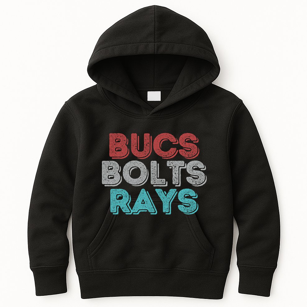 Retro Vintage Bucs Bolts Rays Kids Hoodie