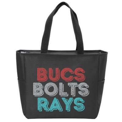 Retro Vintage Bucs Bolts Rays Zip Tote Bag