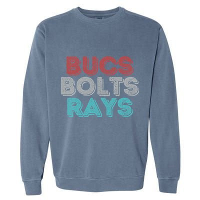 Retro Vintage Bucs Bolts Rays Garment-Dyed Sweatshirt