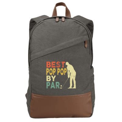 Retro Vintage Best Pop Pop By Par Golf Fathers Day For Cotton Canvas Backpack