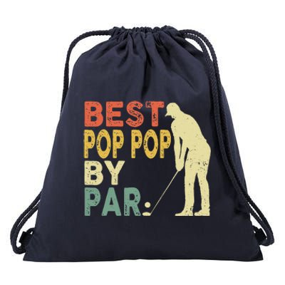 Retro Vintage Best Pop Pop By Par Golf Fathers Day For Drawstring Bag