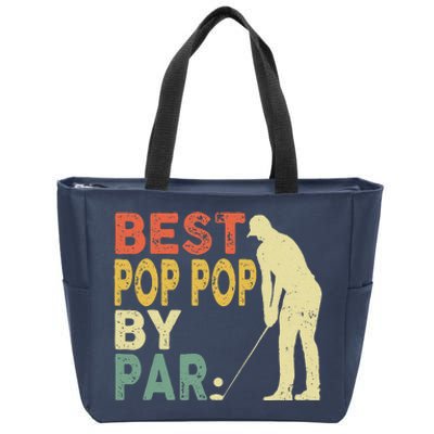 Retro Vintage Best Pop Pop By Par Golf Fathers Day For Zip Tote Bag