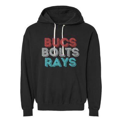 Retro Vintage Bucs Bolts Rays Garment-Dyed Fleece Hoodie