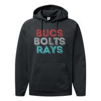 Retro Vintage Bucs Bolts Rays Performance Fleece Hoodie