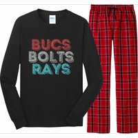 Retro Vintage Bucs Bolts Rays Long Sleeve Pajama Set