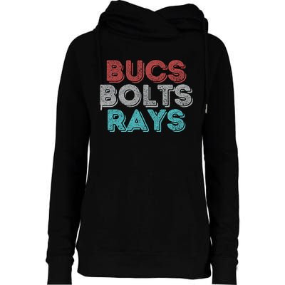 Retro Vintage Bucs Bolts Rays Womens Funnel Neck Pullover Hood