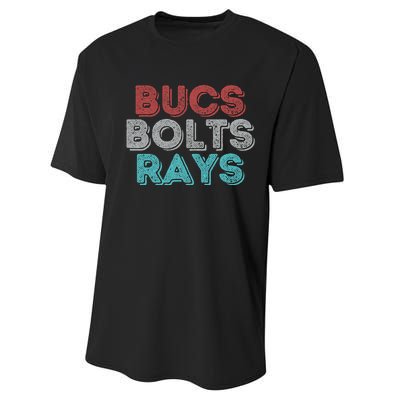 Retro Vintage Bucs Bolts Rays Performance Sprint T-Shirt