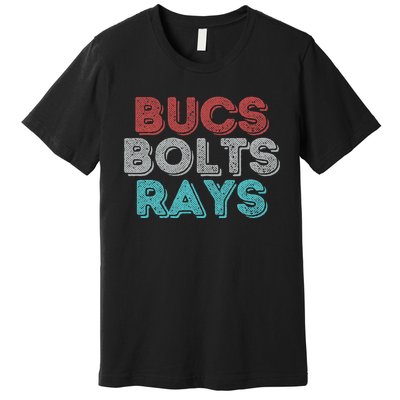 Retro Vintage Bucs Bolts Rays Premium T-Shirt