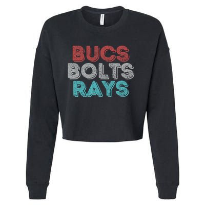 Retro Vintage Bucs Bolts Rays Cropped Pullover Crew