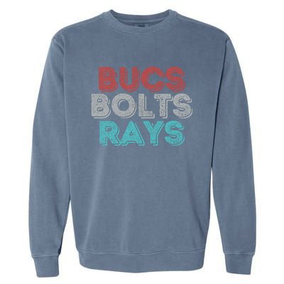 Retro Vintage Bucs Bolts Rays Garment-Dyed Sweatshirt