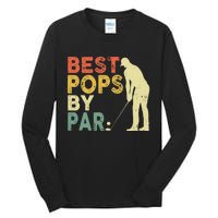 Retro Vintage Best Pops By Par Golf Father's Day For Grandpa Tall Long Sleeve T-Shirt