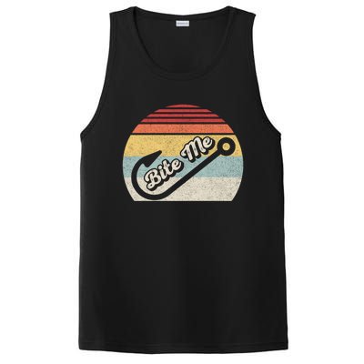 Retro Vintage Bite Me Funny Fishing Fisher Gift PosiCharge Competitor Tank