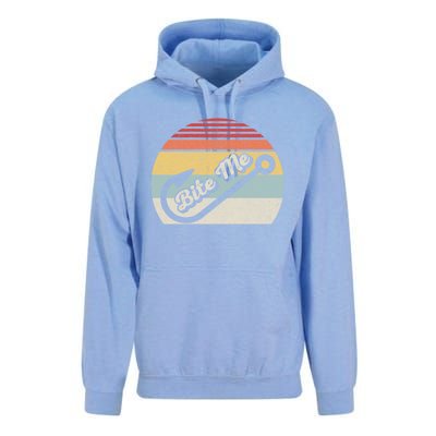 Retro Vintage Bite Me Funny Fishing Fisher Gift Unisex Surf Hoodie