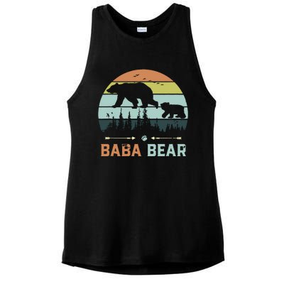 Retro Vintage Baba Bear Ladies PosiCharge Tri-Blend Wicking Tank