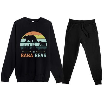 Retro Vintage Baba Bear Premium Crewneck Sweatsuit Set