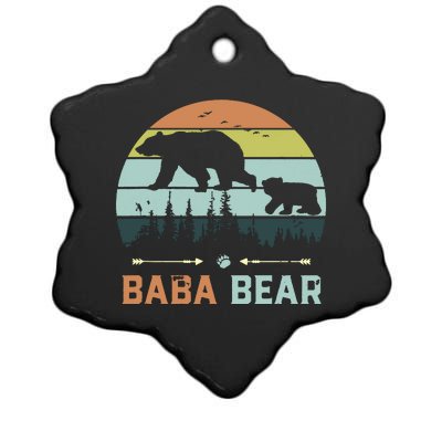 Retro Vintage Baba Bear Ceramic Star Ornament