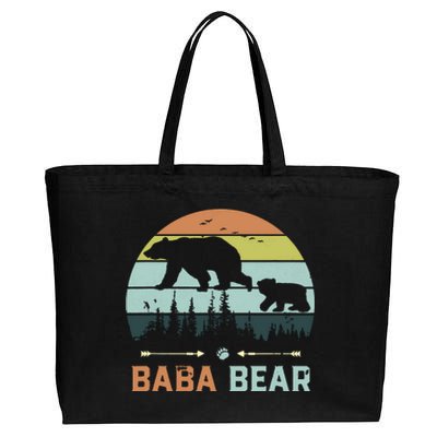 Retro Vintage Baba Bear Cotton Canvas Jumbo Tote