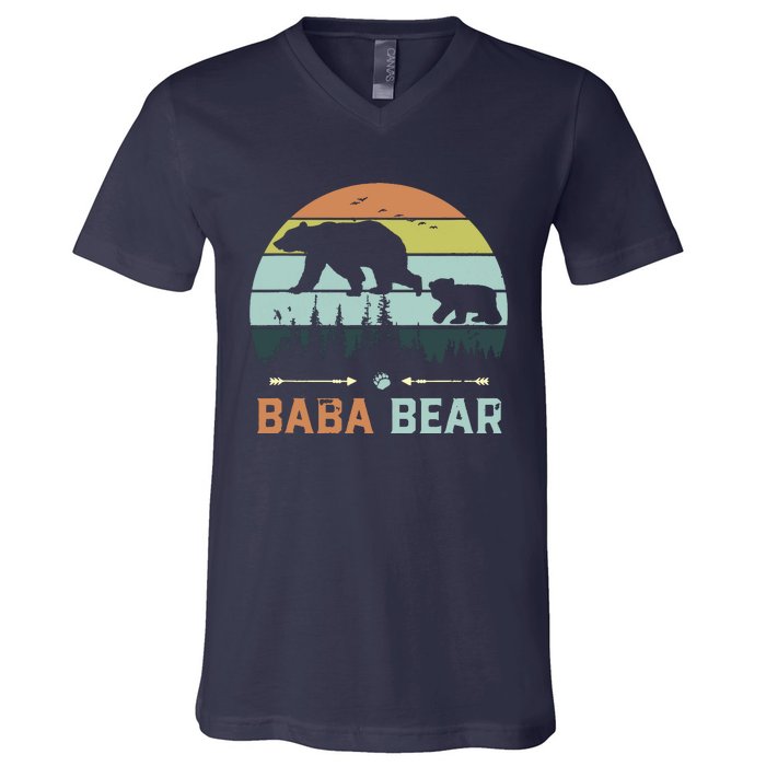 Retro Vintage Baba Bear V-Neck T-Shirt