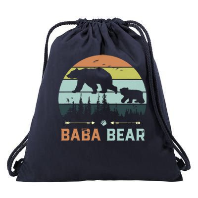 Retro Vintage Baba Bear Drawstring Bag